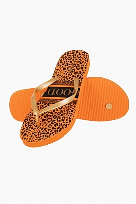 Mitsuko γυναικείες σαγιονάρες με Animal Print SA66485W Orange