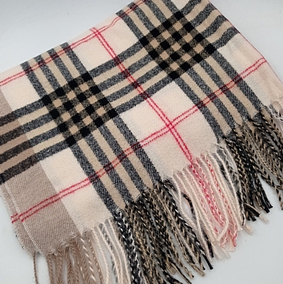 Πασμίνα-Εσάρπα Blended Cashmere 31764-B12 Beige Plaid