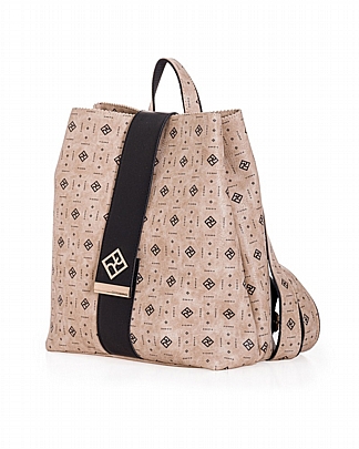 Pierro Τσάντα Πλάτης Fauna Monogram Mocca