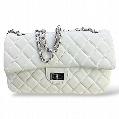 Προϊόν: Γυναικεία Τσάντα Χιαστί/Ώμου Καπιτονέ 4125 White Γυναικεία Τσάντα Χιαστί/Ώμου Καπιτονέ 4125 White