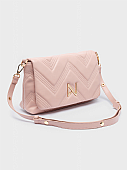 Nolah Γυναικεία Τσάντα Ώμου Χιαστί Weaver Pastel Pink : 2