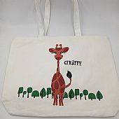 Γυναικεία υφασμάτινη Shopping Bag Giraffe FA 957140 White : 1